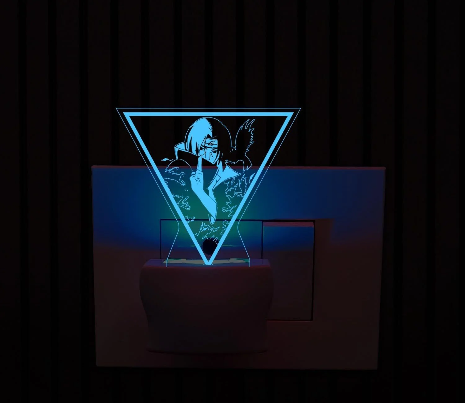 Giftkidukan Anime Itachi-Uchiha447 Plug Night LED Lamp with Automatic Color Change Light Night Lamp (6 cm, Multicolor)